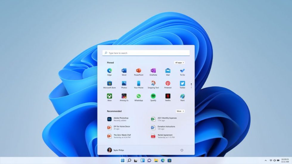 Windows 11 Startbildschirm